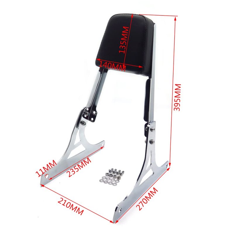 Black Flame Backrest Sissy Bar With Leather Pad For H-d Softail Flstc Flstf Flstn Flsts Flstsc Fxst Fxstb Fxsts Fxstsb 17 In