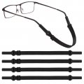 Anourney 4pcs Glasses String Holder Strap Stretchy Fabric No Tail Neck Lanyard Cord Adjustable Sports Sunglasses Eyeglasses 