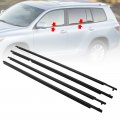Motorfansclub 4pcs Weatherstrip Window Seal Fit For Highlander 2008 2009 2010 2011 2012 2013 Door Outside Trim Belt Black 