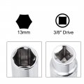 Uxcell Socket Accessory Set Of 2 Pcs 13mm 6-point Deep 10 L-shape Extension Handle With 3 8 Drive