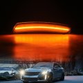 Nslumo Amber Led Side Marker Lights For Cadillac Ats Cts 15-19 Camaro 16-up Smoke Lens Front Bumper Lamps Replacement 