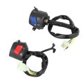 Kimiss Motorcycle Handlebar Control Switch Universal Black Plastic Metal Pair For 7 8 Inch Left Right Turn Signal Horn High Low