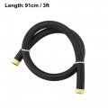 X Autohaux 3ft 12an Fuel Hose An12 Universal Car Braided Nylon Stainless Steel Cpe Oil Gas Line Black