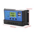 Intelligent Solar Charge Controller Pwm 12v 24v Dual Usb Panel Regulator Lcd Display 30a With Auto Parameter Adjustability