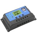 Intelligent Solar Charge Controller Pwm 12v 24v Dual Usb Panel Regulator Lcd Display 30a With Auto Parameter Adjustability