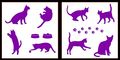 Auto Vynamics Stickerpack-cats-10-gpur Gloss Purple Vinyl Detailed Cats Cat Accessories Sticker Pack Includes Many Different 