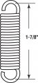 Handyman Springs Sp 9603 Extension Spring Steel Construction Nickel-plated Finish 0 035 Ga X 1 4 In 1-7 8 Single Loop Open 2
