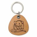 Forleathermore Dumbo Rat Cute Genuine Leather Keychain Pet Key Fob 