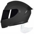 Full Face Motorcycle Helmet For Motocross And Street Bike Dot Certified With 2 Visors Model 317 Matte Black Medium 