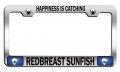 Happiness Is Catching Redbreast Sunfish Fishing Chrome Metal License Plate Frame Tag Holder G18 