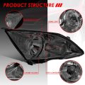 Oe Style Smoked Housing Clear Corner Headlight Head Lamps Tool Kit Compatible With Honda Cr-v 07-11