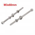 Uxcell 20pcs M3x60mm 304 Stainless Steel Knurled Hex Socket Head Bolt Nut Set W Washer