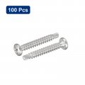 Uxcell 6 X 1 Self Drilling Screws 100pcs 304 Stainless Steel Phillips Pan Head Tapping For Wood Plastic
