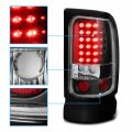 Amerilite Black Led Brake Tail Lights Set For 94-01 Dodge Ram 1500 2500 3500 Passenger And Driver Side