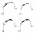 4 Pcs 6inch Rigid Pipe Strap Two Hole Stainless Steel U Bracket Widened Tube Tension Clip Assortment Kit Heavy Duty Clamp For 
