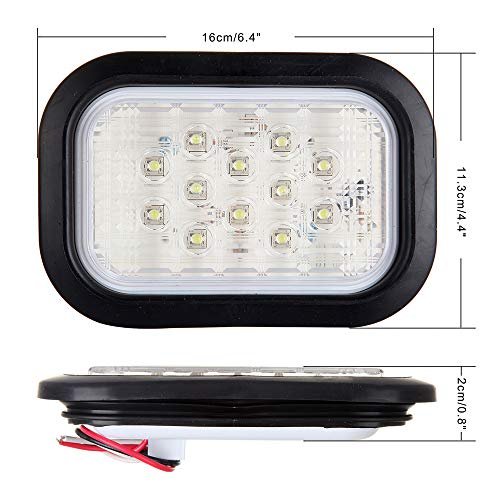 2pcs 12 Led Clear Lens White Clearance Marker Light Assembly Sealed Side Indicators With Grommets And Pigtails For Trailer