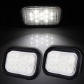 2pcs 12led Clear Lens White Led Sealed Clearance Marker Light Assembly 12 Diodes Front Rear Side Indicators Grommets And 