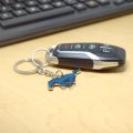 Ford Mustang In Blue 3d Pony Die-cut Metal Key Chain Key-charm Official Licensed