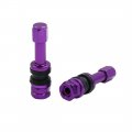 Uxcell 4pcs Purple Aluminum Alloy Car Tubeless Wheel Tire Vacuum Valve Stem W Dust Cap