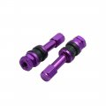 Uxcell 4pcs Purple Aluminum Alloy Car Tubeless Wheel Tire Vacuum Valve Stem W Dust Cap