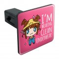 I M Wearing Clean Underwear Kawaii Chibi Pigtails Tow Trailer Hitch Cover Plug Insert