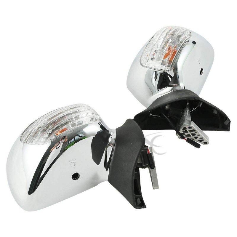 Rearview Side Mirrors With Turn Signal Lights For Honda Goldwing Gl1800 2001 2017 Motorcycle Chrome Abs Plastic Convex Mirror
