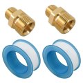 M22 To 3 8 Npt Brass Fitting Adapter Kit 2 Pack Pressure Washer Hose Adapters With Teflon Tape 14mm Male Thread Connector 