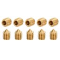 10pcs Set Screws M6x8mm Brass Cone Point Hex Socket Grub For Machinery Home Repairs And Fixtures Gold Tone 