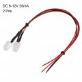 Uxcell 2pcs 8mm Pre Wired Led Warm White Dc6-12v Diffused Lens Light Emitting Diodes