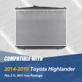 Non Tow Package Dpi 13530 Factory Style 1-row Cooling Radiator Compatible With Toyota Highlander 2 7l 2014-2019 Aluminum Core