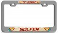 Golfer On Board Career Ch 3d Metal License Plate Frame Auto Suv Truck Tag Holder L39 