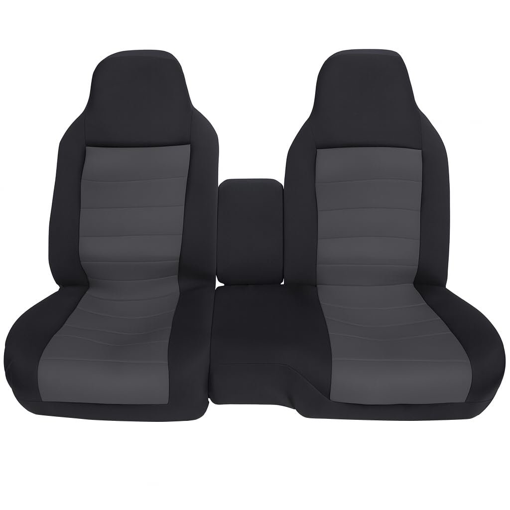 Dark Gray Front 60 40 Bench Seat Covers For Ford Ranger 2004 2012 Cloth High Back Cover Set Without Center Console 2 Piece