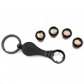 Xdg 4pcs Tire Valve Caps Anti-theft Dust And A Wrench Keychain Combo Stem Air Fit For Fiat 124 125 500 695 Ot 2000 Coupe Abarth