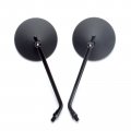Retro Motorcycle Rearview Side Mirrors 4 In Round Convex For Cruiser Chopper Cafe Racer Bobber Universal Fit Kawasaki Yamaha 