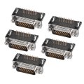 D-sub Connector Male Plug 26-pin 3-row Right Angle Port Terminal Breakout For Mechanical Equipment Black Pack Of 5 