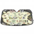 Oarencol Live Laugh Love Floral Heart Car Windshield Sun Shade Foldable Uv Ray Visor Protector Sunshade To Keep Your Vehicle