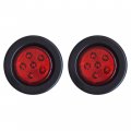 2 5-1 2 Round 6 Led Red Amber Light Truck Trailer Side Marker Clearance Grommet Pigtail Plug Kit 2x 
