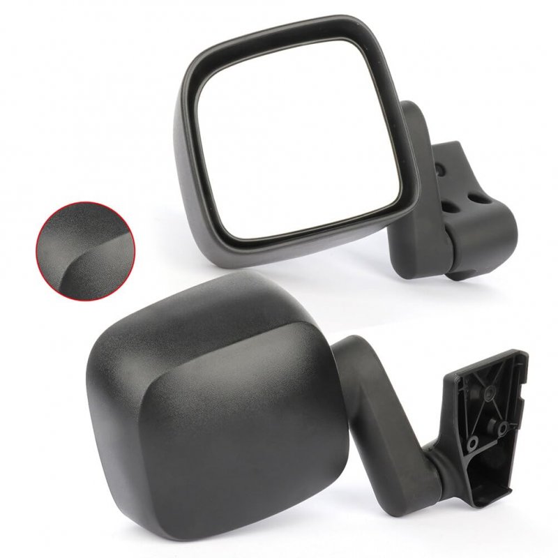 Towing Mirrors Fit For 2003-2006 Jeep Wrangler Tj Manual Folding Adjustment Black Driver And Passenger Side