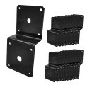 Black Powder Coated Deck Joist Tie Plate Z Bracket For 2x4 Cross And 4x4 Post Corner Brace Support 14 Gauge 20 Pack 