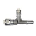Heater Hose Connector For Cadillac Escalade Ext 2002 To 2013 Aluminum Plastic Rubber Silver T Shaped 90 Degrees 15055343