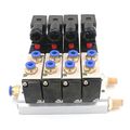 Baomain 4v210-08 Dc 12v Single Head 2 Position 5 Way 4 Pneumatic Solenoid Valve W Base
