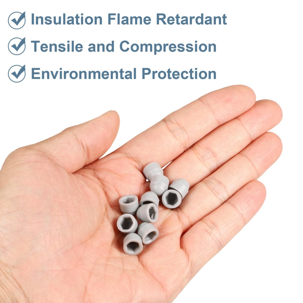 Nut Protection Cap 30pcs M3x6x9mm Plastic Hexagonal Screw Dome Acorn Hex Head Bolt Covers Waterproof Decorative Caps Grey