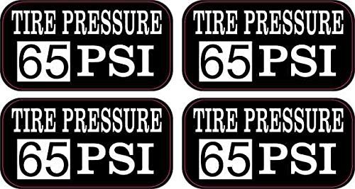 Stickertalk Tire Pressure 65 Psi Vinyl Stickers 2 Inches By 1 Inch