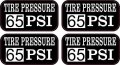 Stickertalk Tire Pressure 65 Psi Vinyl Stickers 2 Inches By 1 Inch 