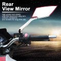 1 Pair Universal Motorcycle Rearview Side Mirrors Keenso Adjustable Aluminum Rear View Motorbike Scooter 10mm 8mm Red
