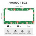 Cute Mushroom Fungi 2 Holes Aluminum License Plate Frames 2pcs Solid Rust-proof Green Autumn Standard Us Car Frame Cover Holder