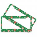 Cute Mushroom Fungi 2 Holes Aluminum License Plate Frames 2pcs Solid Rust-proof Green Autumn Standard Us Car Frame Cover Holder
