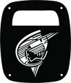 Jeeptails Art Deco Face Tail Lamp Light Covers For Jeep Cj Or Yj And Tj Wranglers Black Set Of 2 