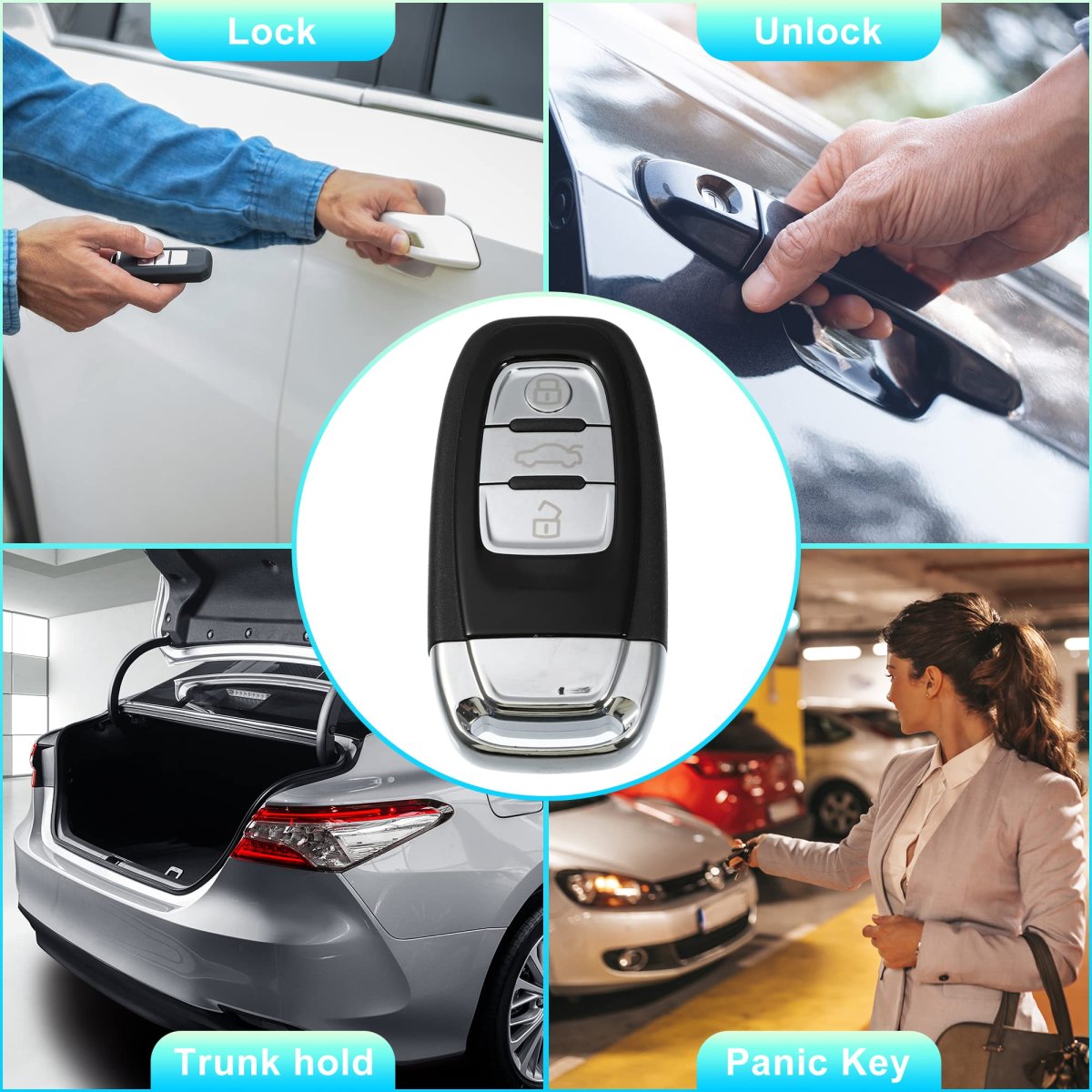 3 Button Replacement Key Fob Case For Audi A1 A3 A4 A5 A6 A7 A8 Q5 Q7 R8 S5 S7 Rsless Entry Remote Key Shell With Blade No Chip