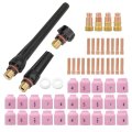 58 Pcs Tig Welding Torch Kit Alumina Nozzle Collets Stubby Gas Lens Fittings Fit For Wp-17 18 26